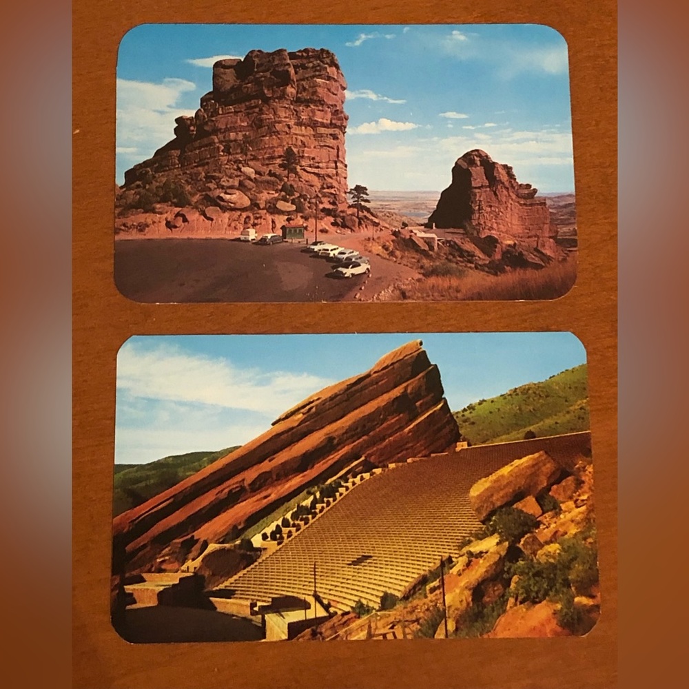 Two Vintage Red Rocks Postcards - Denver, Colorado